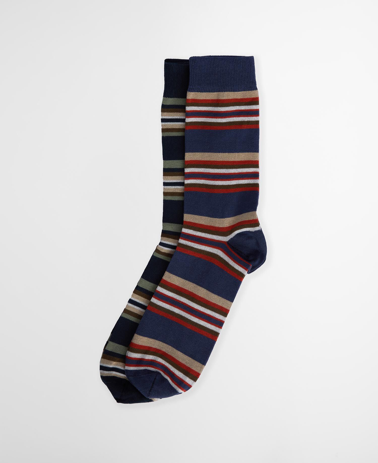 Summer Stripe 2 Pack Socks Multi Stripe Navy/Green