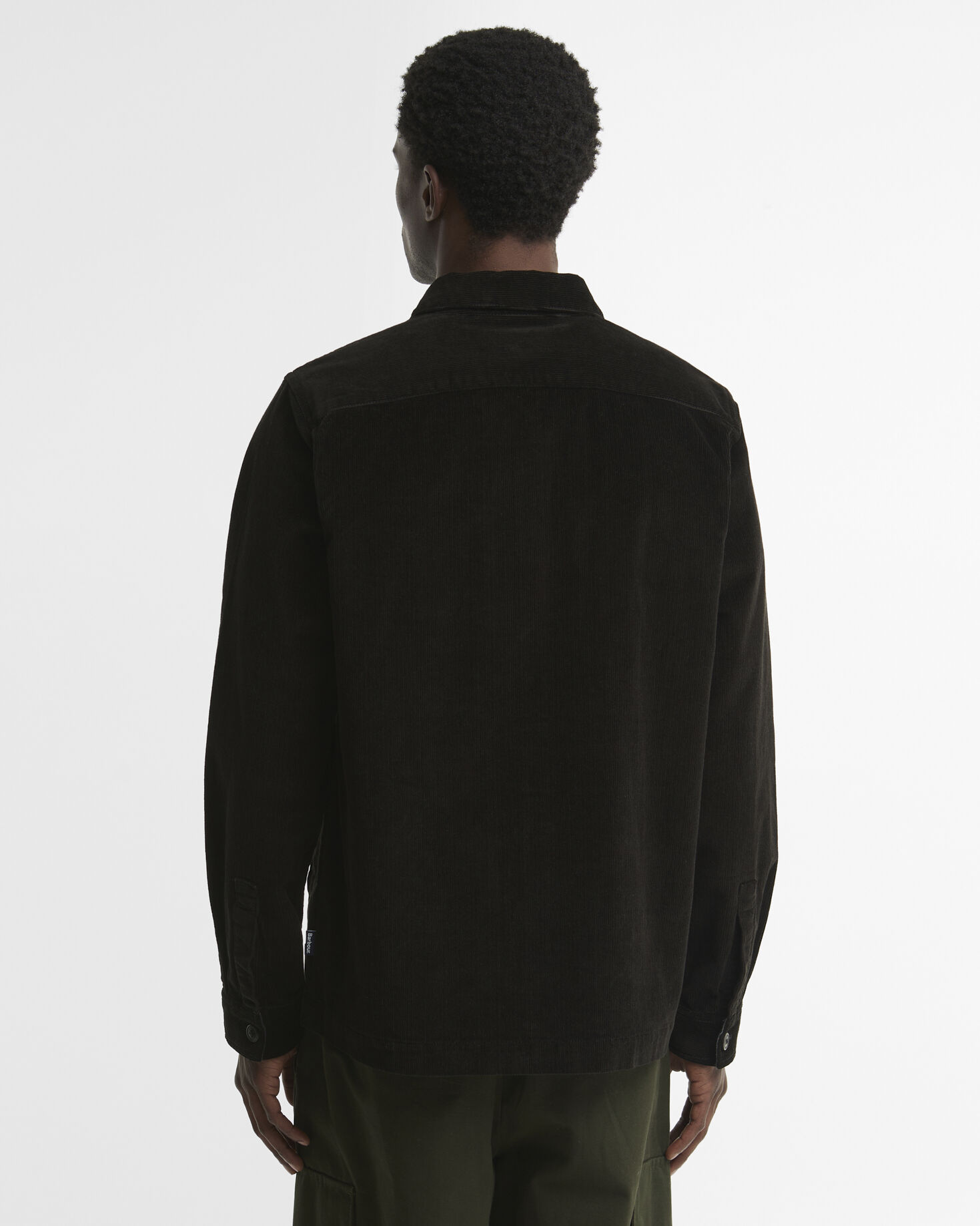 Tartan Trimmed Cord Overshirt Olive
