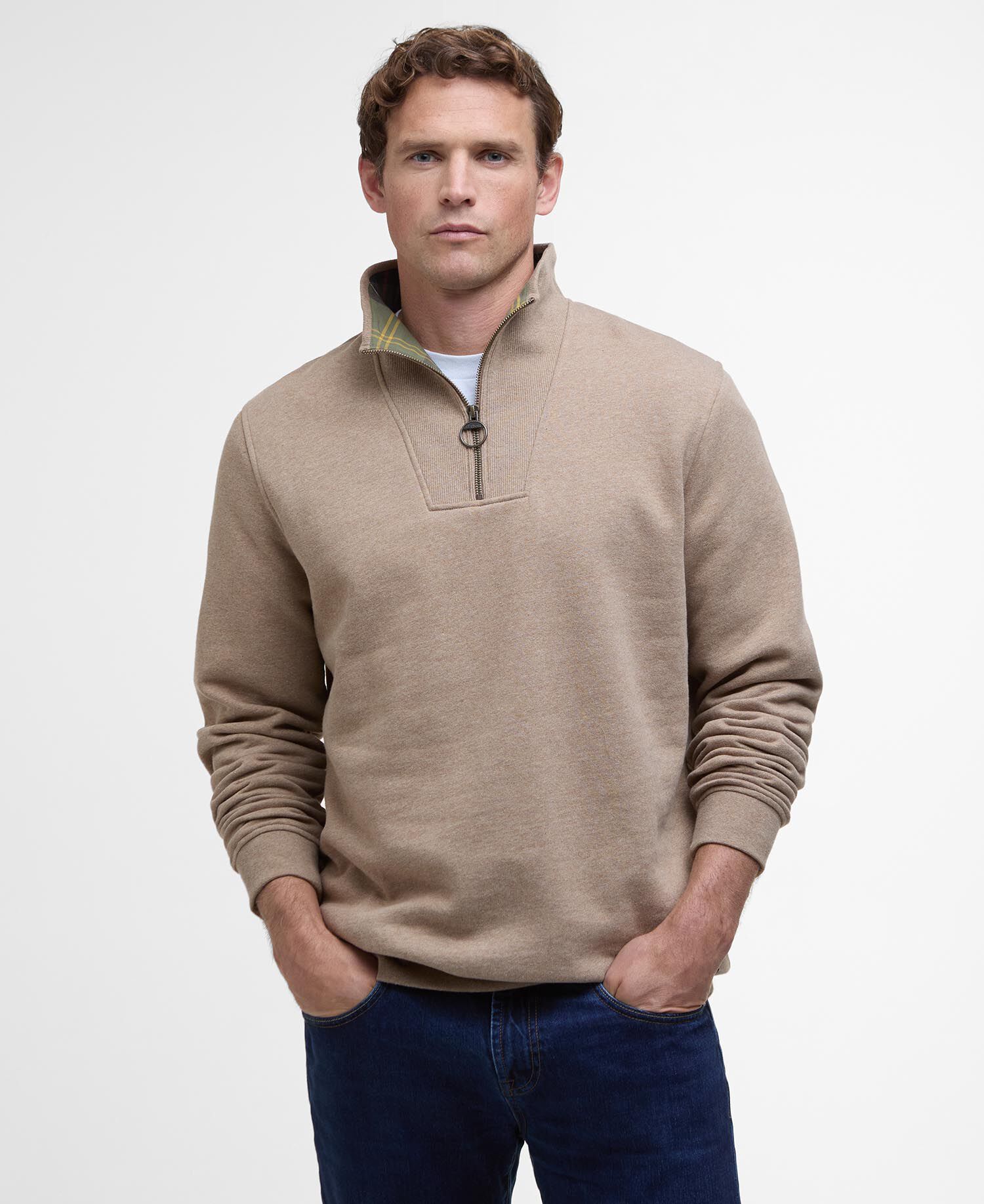 Nelson Quarter-Zip Sweatshirt Stone Marl