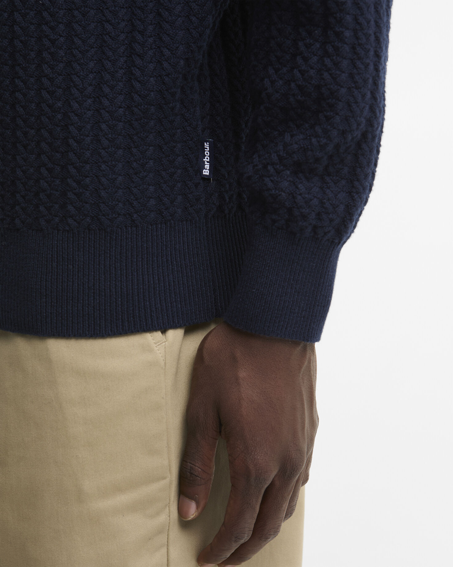 Herringbone Half-Zip Jumper Navy