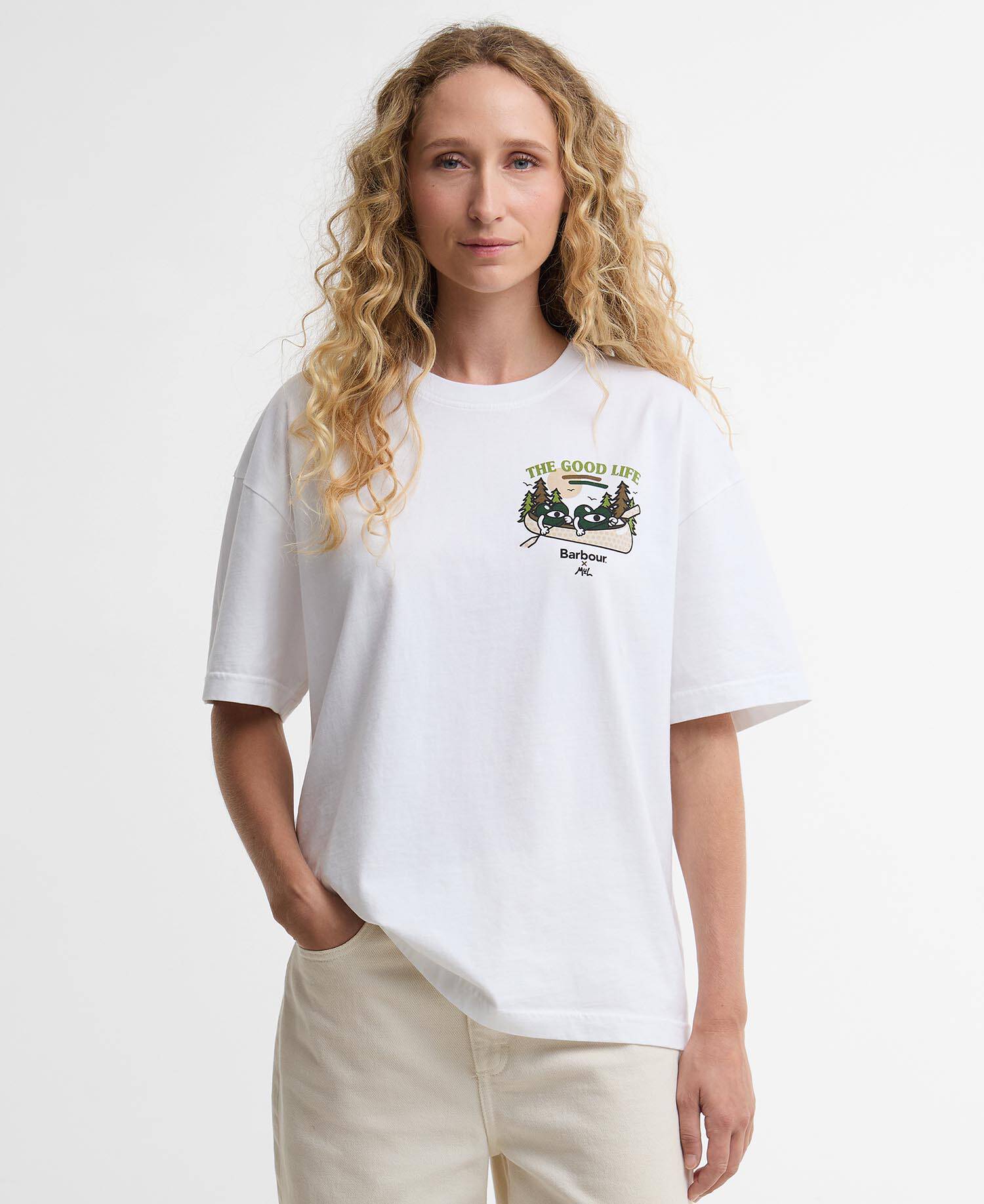 Barbour x Mul Heaton Oversized T-Shirt White image number 0