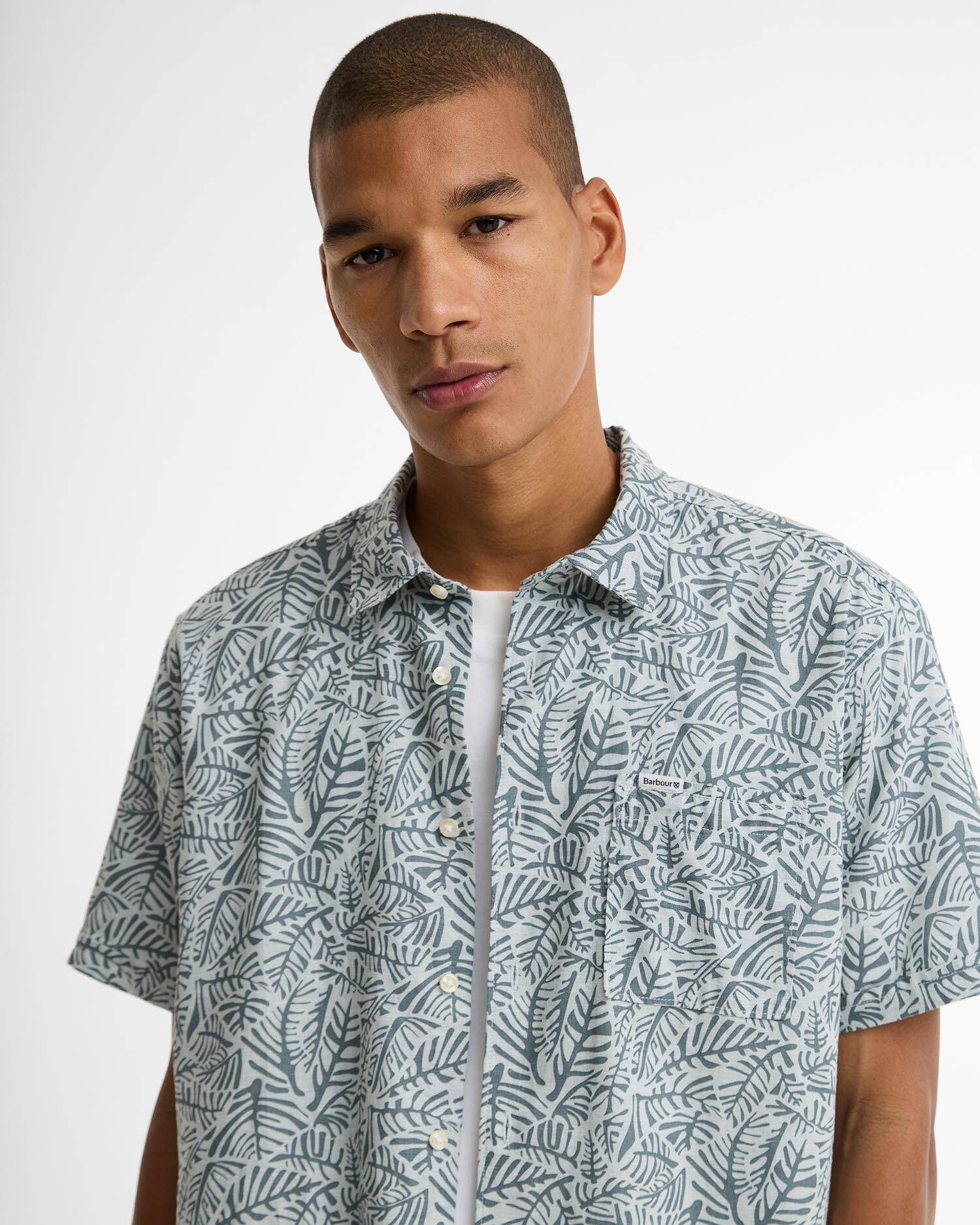 Camicia Dearham a maniche corte con stampa Dusty Slate image number 3