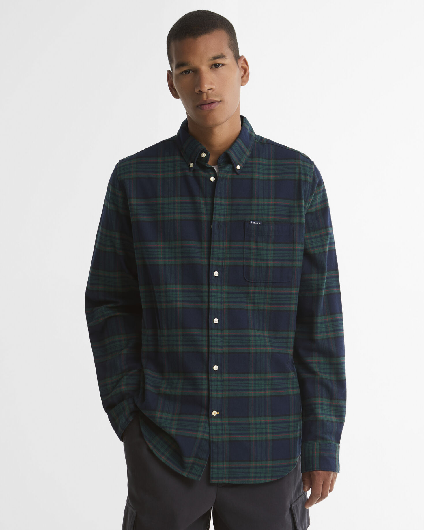 Portdown Tailored Long-Sleeved Shirt Dark Navy