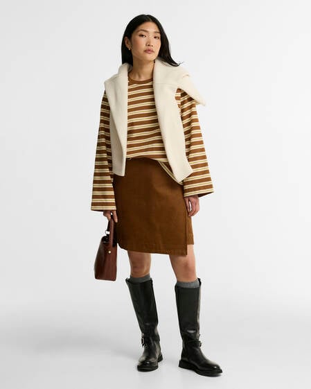 Maplewood Striped Long-Sleeved T-Shirt Tan/Birch