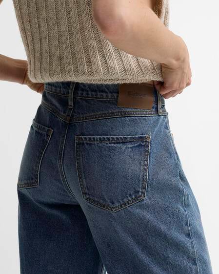 Adalyn High-Rise Straight Jeans Mid Blue