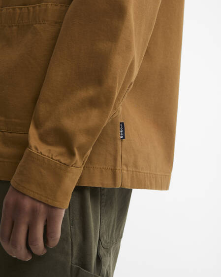 Barbour Overshirt Tartan Trimmed Washed Cinammon
