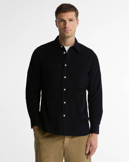 Cord Authentic-Fit Long-Sleeved Shirt Dark Navy