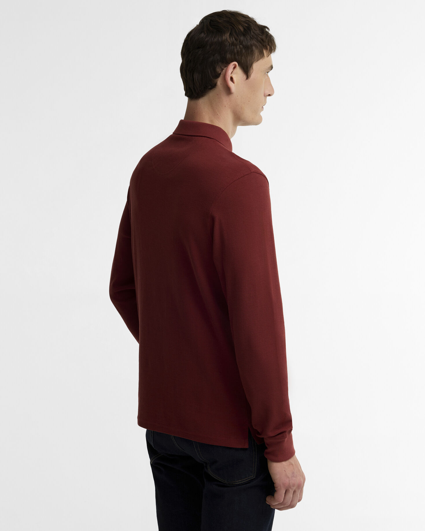 Polo a maniche lunghe leggermente aderente Kentown Russet