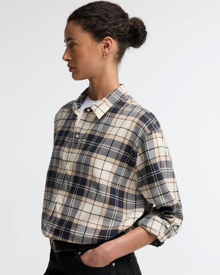 Elishaw Relaxed Long-Sleeved Shirt Lt Birchwood Tartan