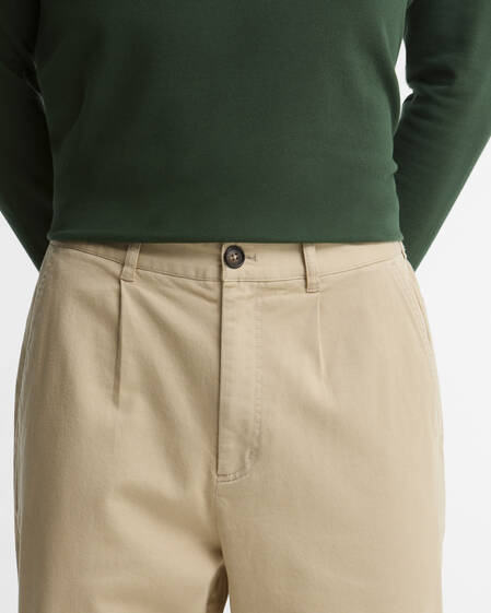 Washed Stretch Relaxed Trousers Light Stone