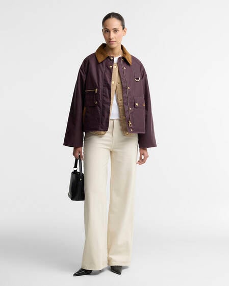 Cottingham Waxed Jacket Bordeaux/Muted