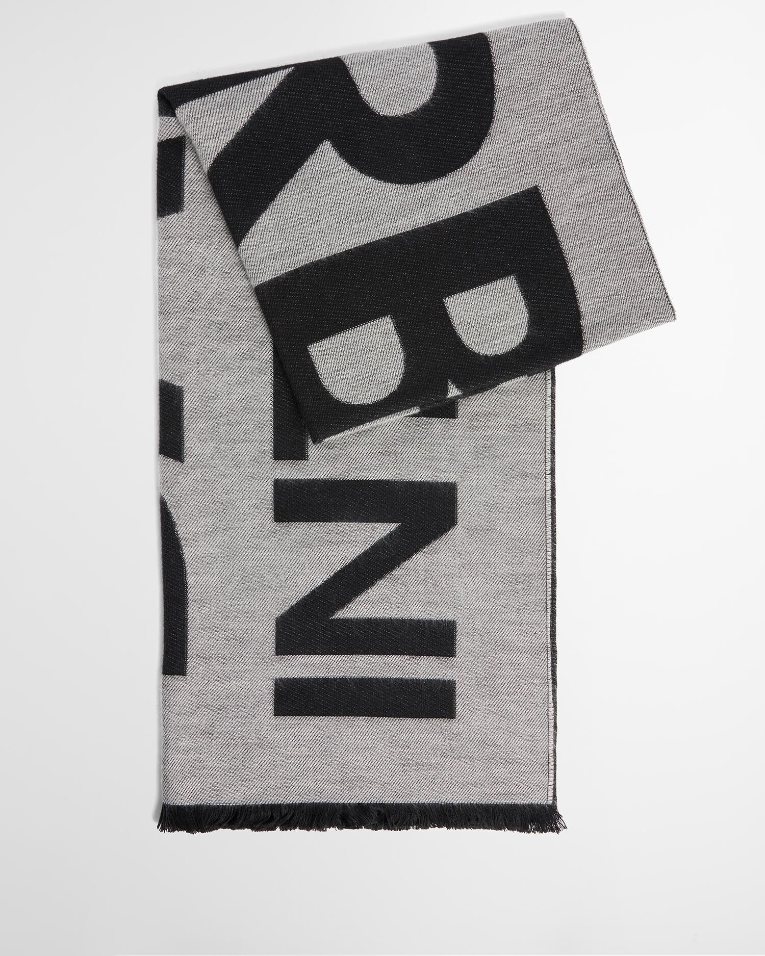 Milla Logo Wrap Scarf Moonbeam/Black