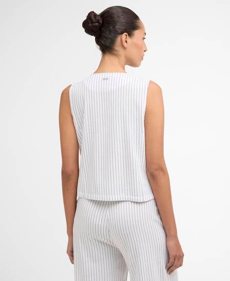 Sloane Striped Waistcoat White/Dark Navy Stripe