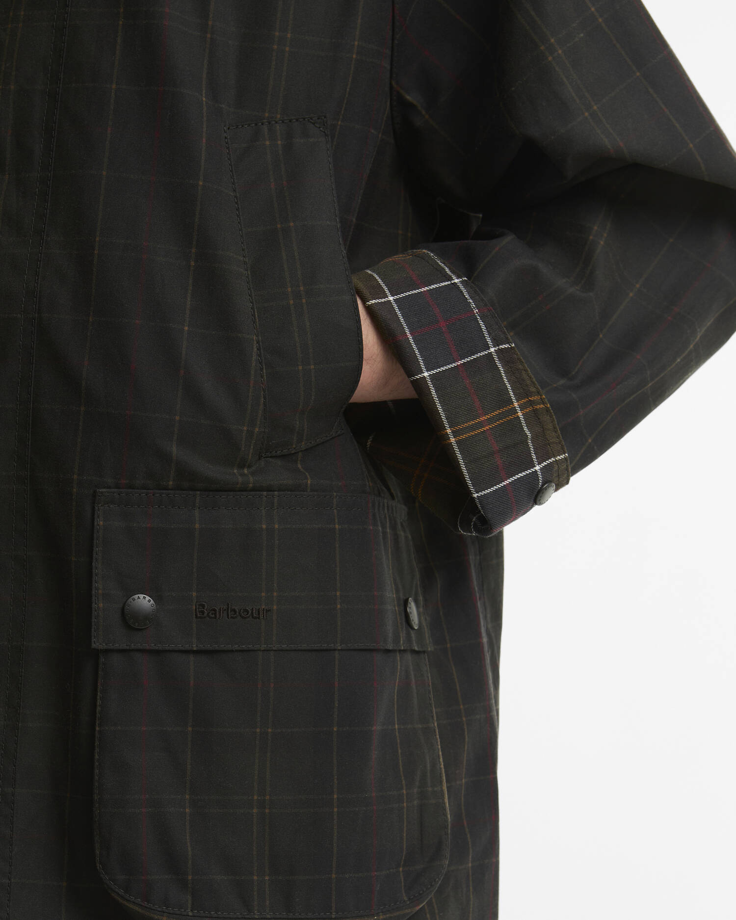 Tartan Oversized Bedale Waxed Jacket Dark Classic image number 5