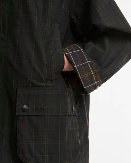 Tartan Oversized Bedale Waxed Jacket Dark Classic