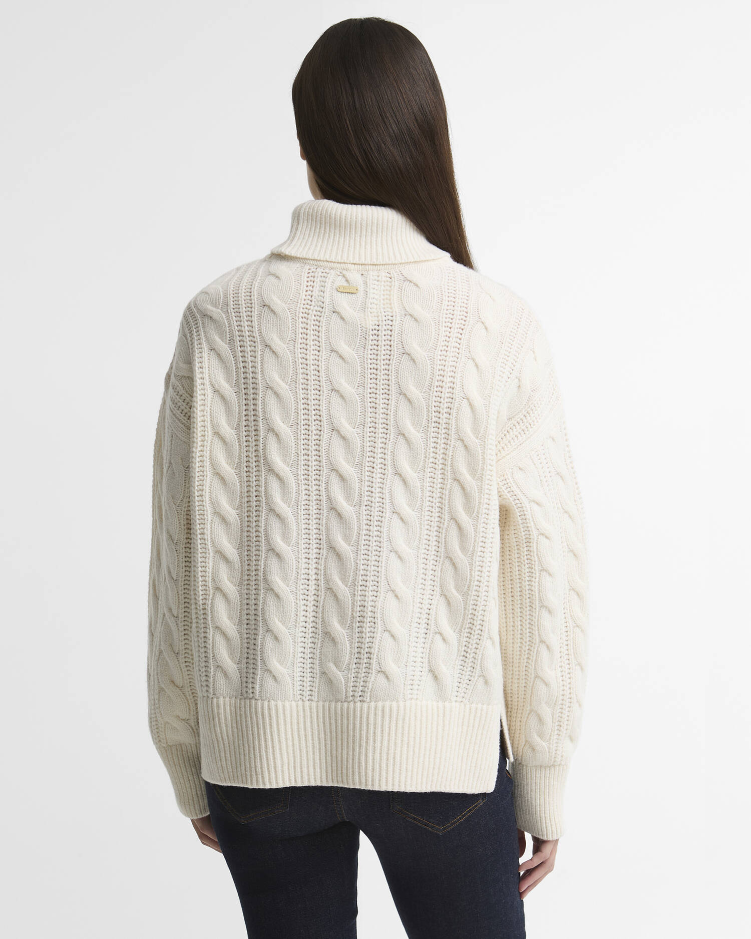 Barbour Rollkragenpullover Agatha Wool Cable Knit Ecru image number 2