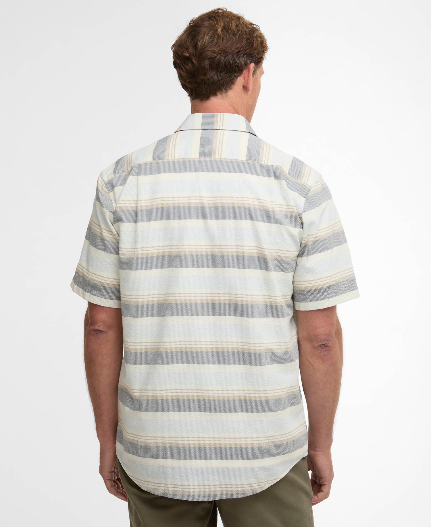 Camicia Chathill a maniche corte dalla vestibilit&agrave; regular con motivo a righe Navy image number 2