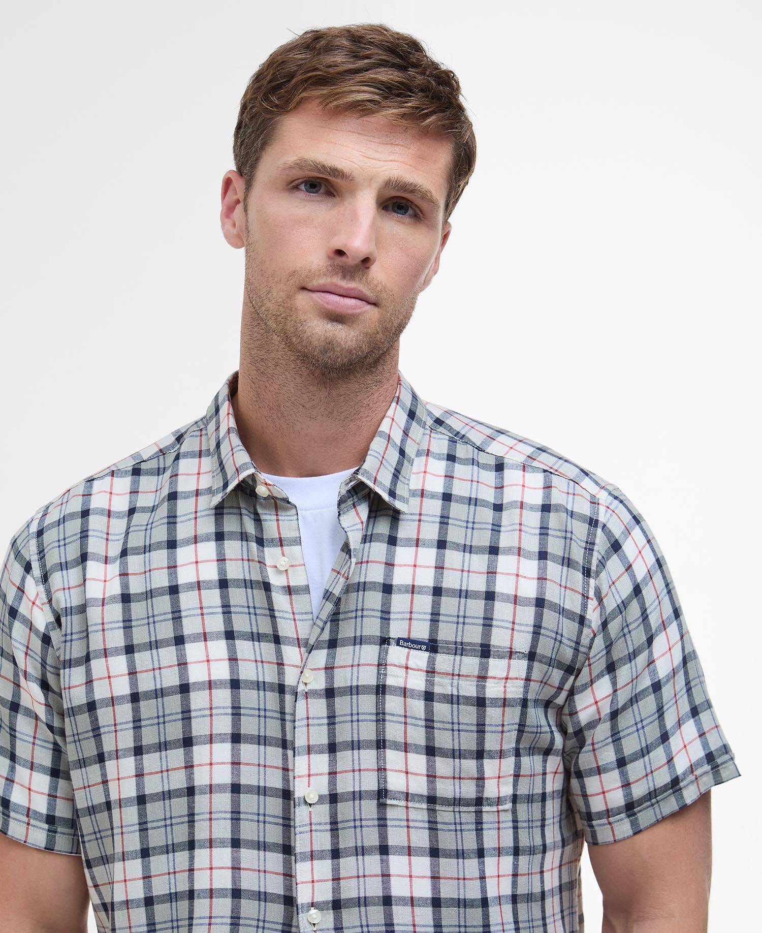 Midfield Tartan Regular Short-Sleeved Shirt Bleached Pine Tartan image number 3