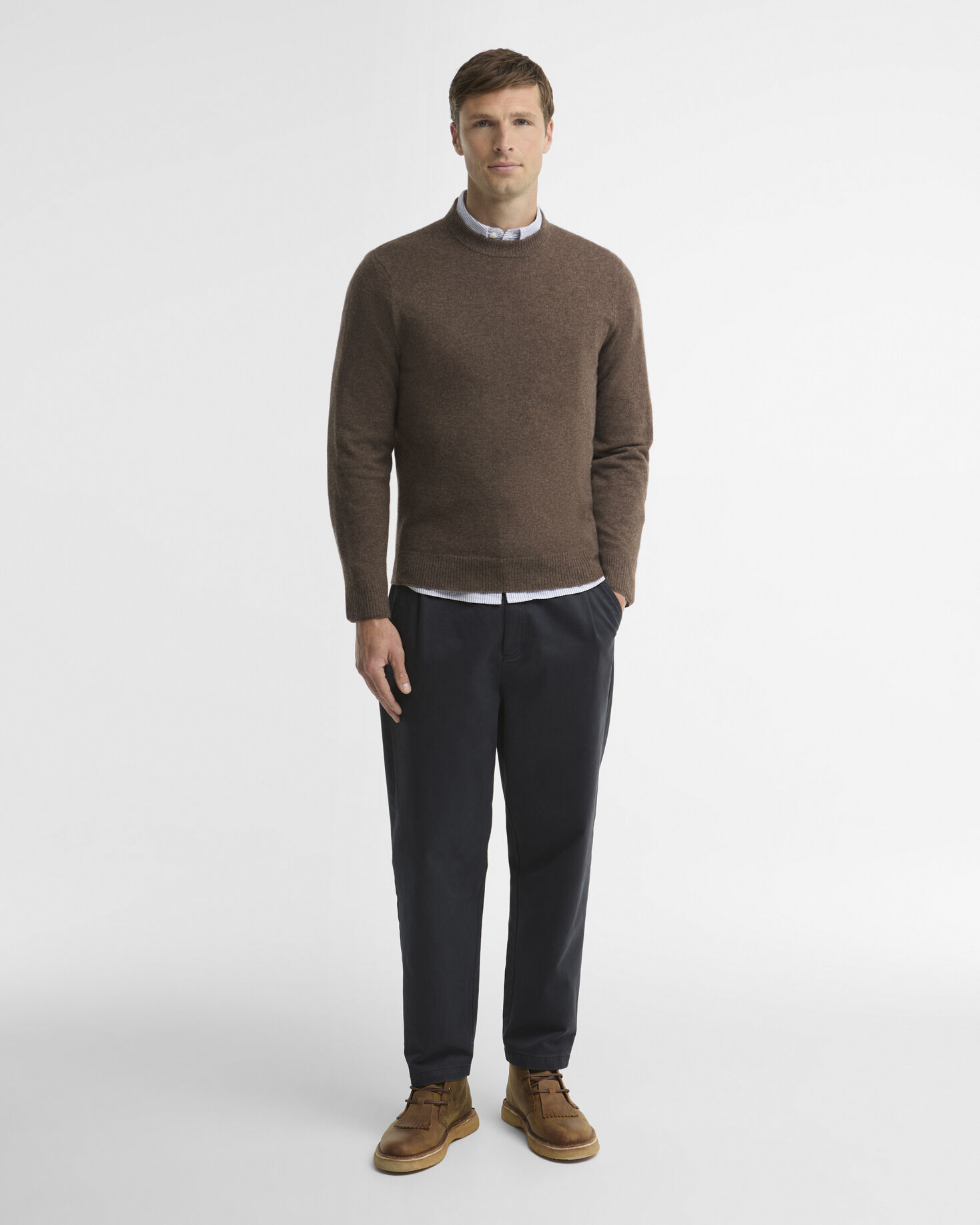 Maglione girocollo in puro cashmere Major Brown