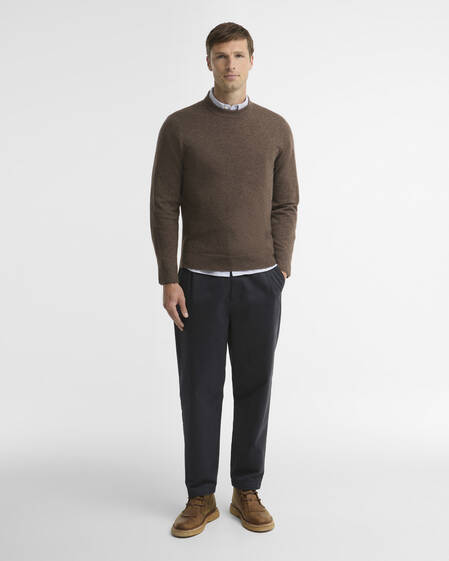 Maglione girocollo in puro cashmere Major Brown