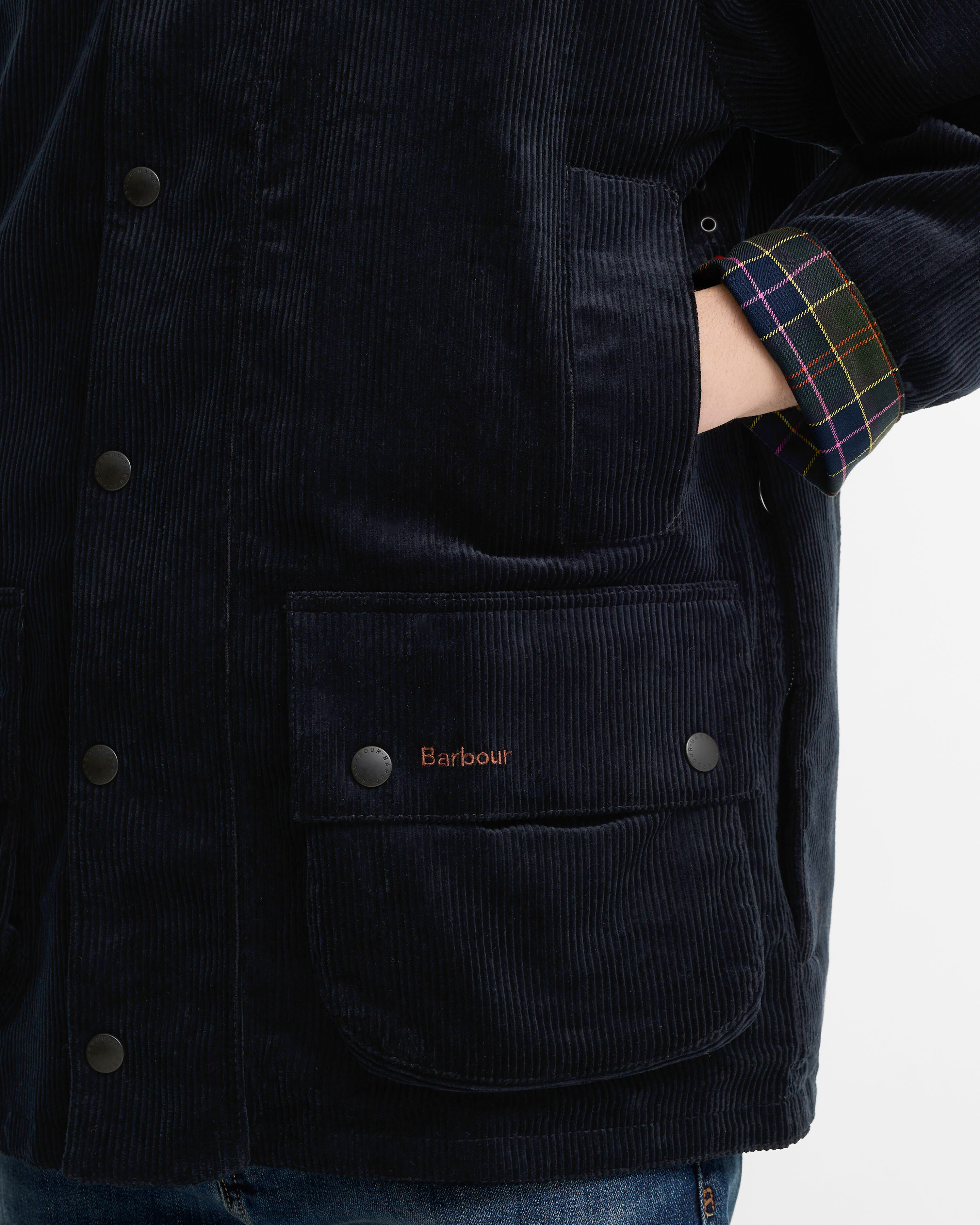 Paul Smith Loves Barbour Cord Beaufort Casual Jacket Dk Navy