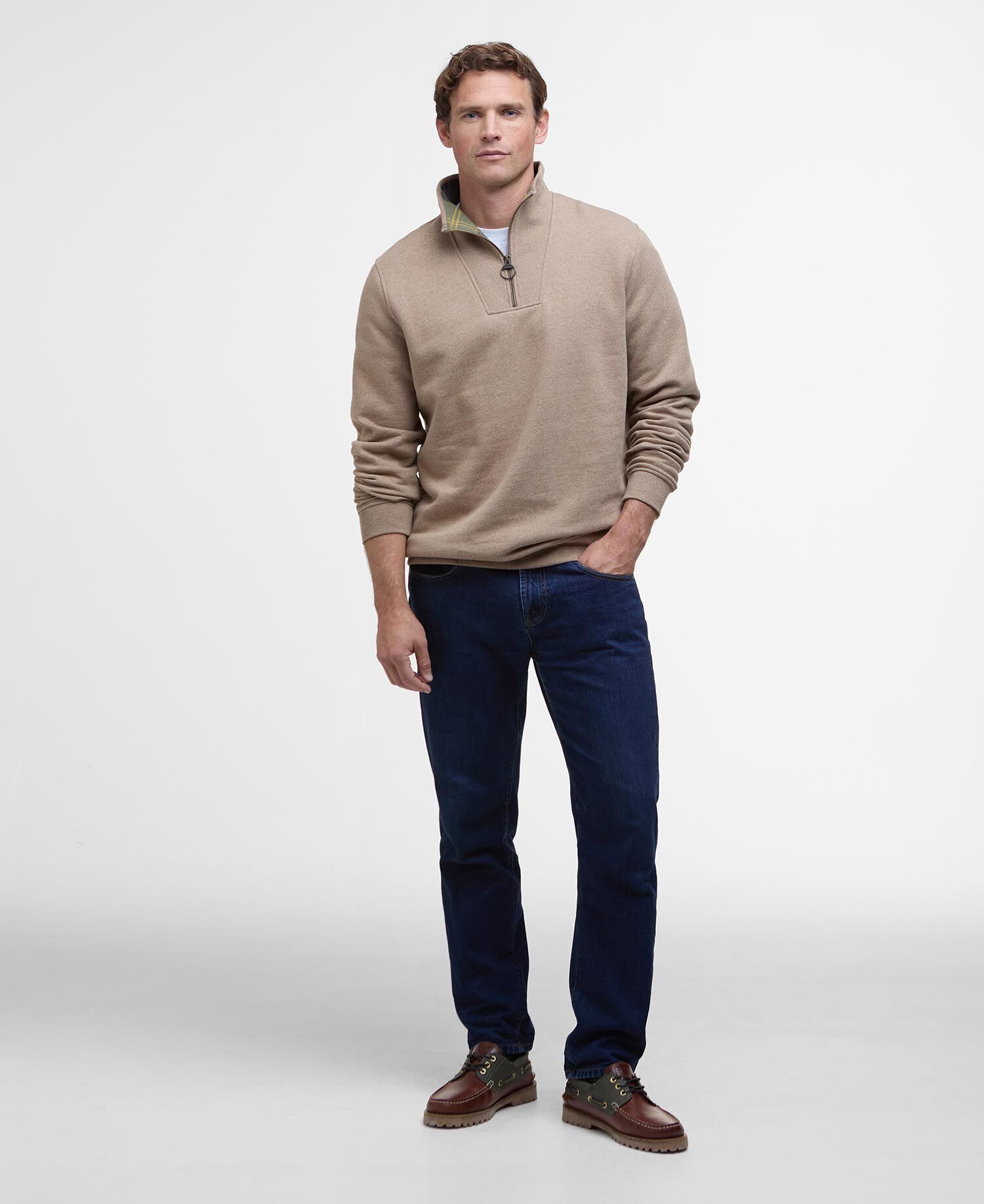 Nelson Quarter-Zip Sweatshirt Stone Marl