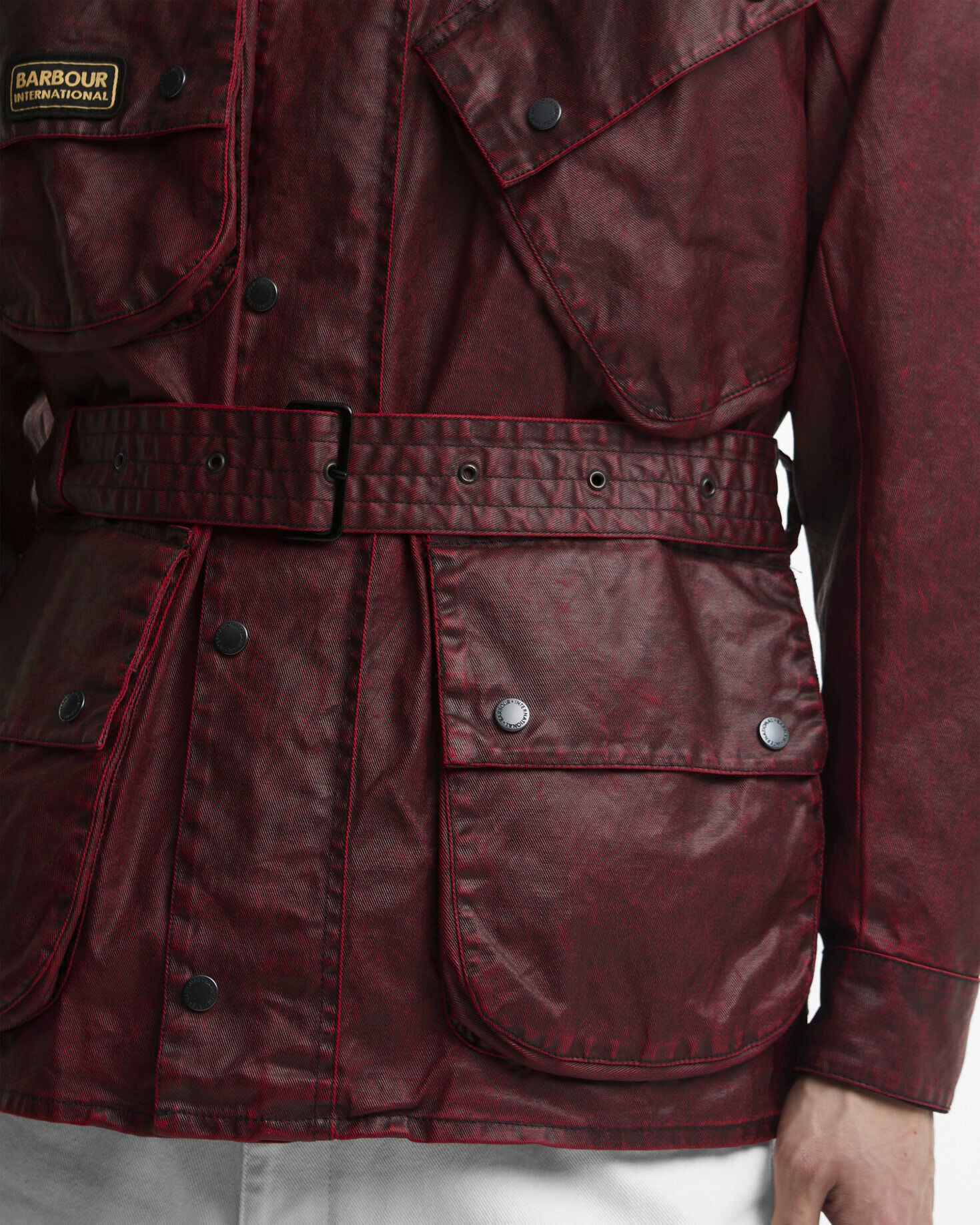 Distressed 90th Anniversary A7 Casual Jacket Red