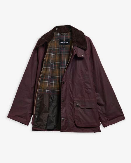 Oversized Bedale Waxed Jacket Bordeaux