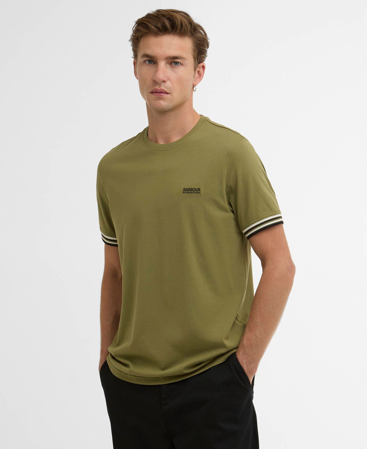 Burnwood Tipped Cuff T-Shirt Burnt Olive image number 0