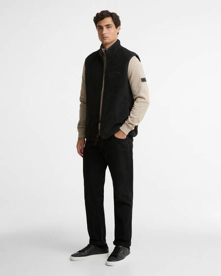 Gilet reversibile in pile Dark Black