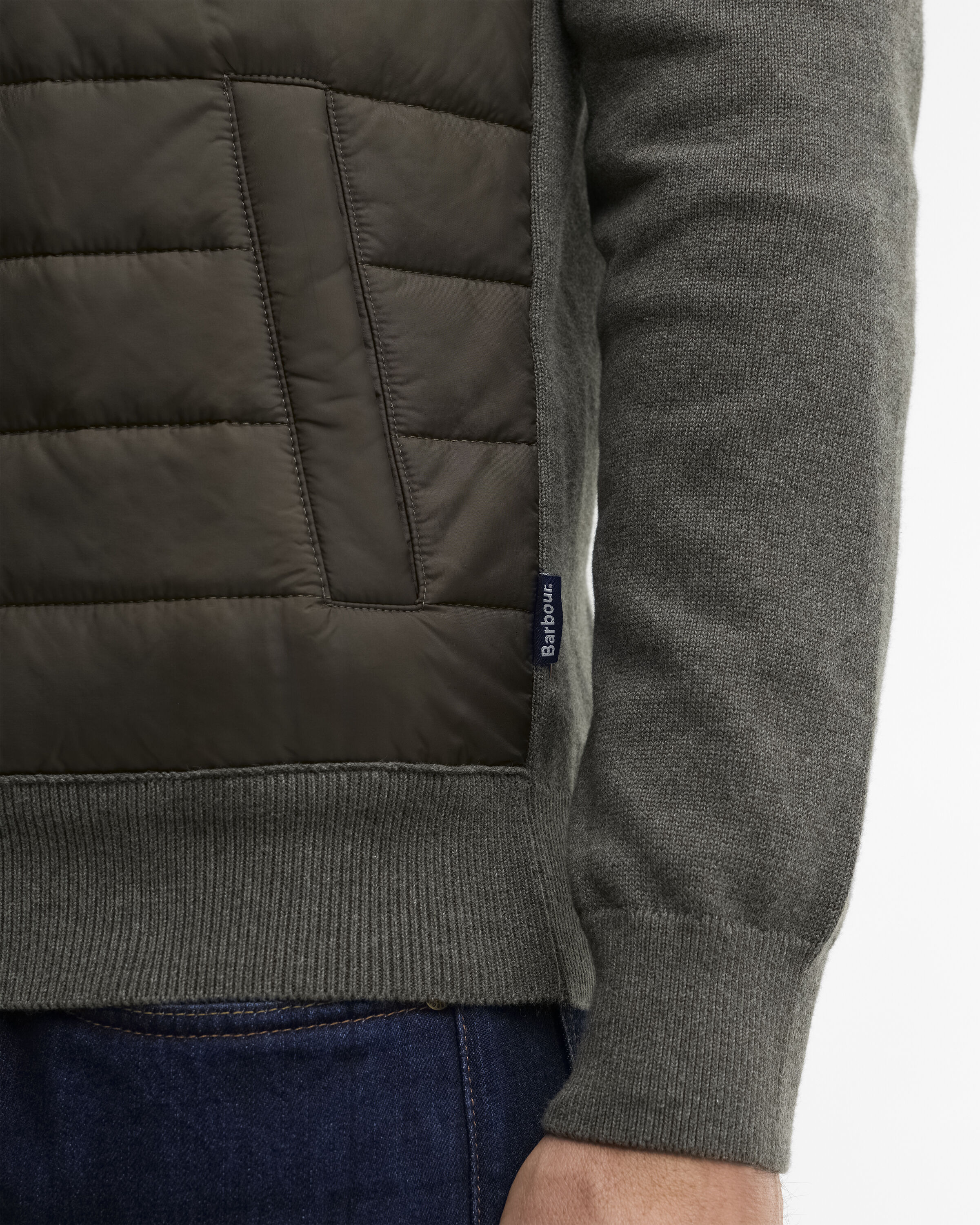 Essential Carn Quilted Jumper Olive