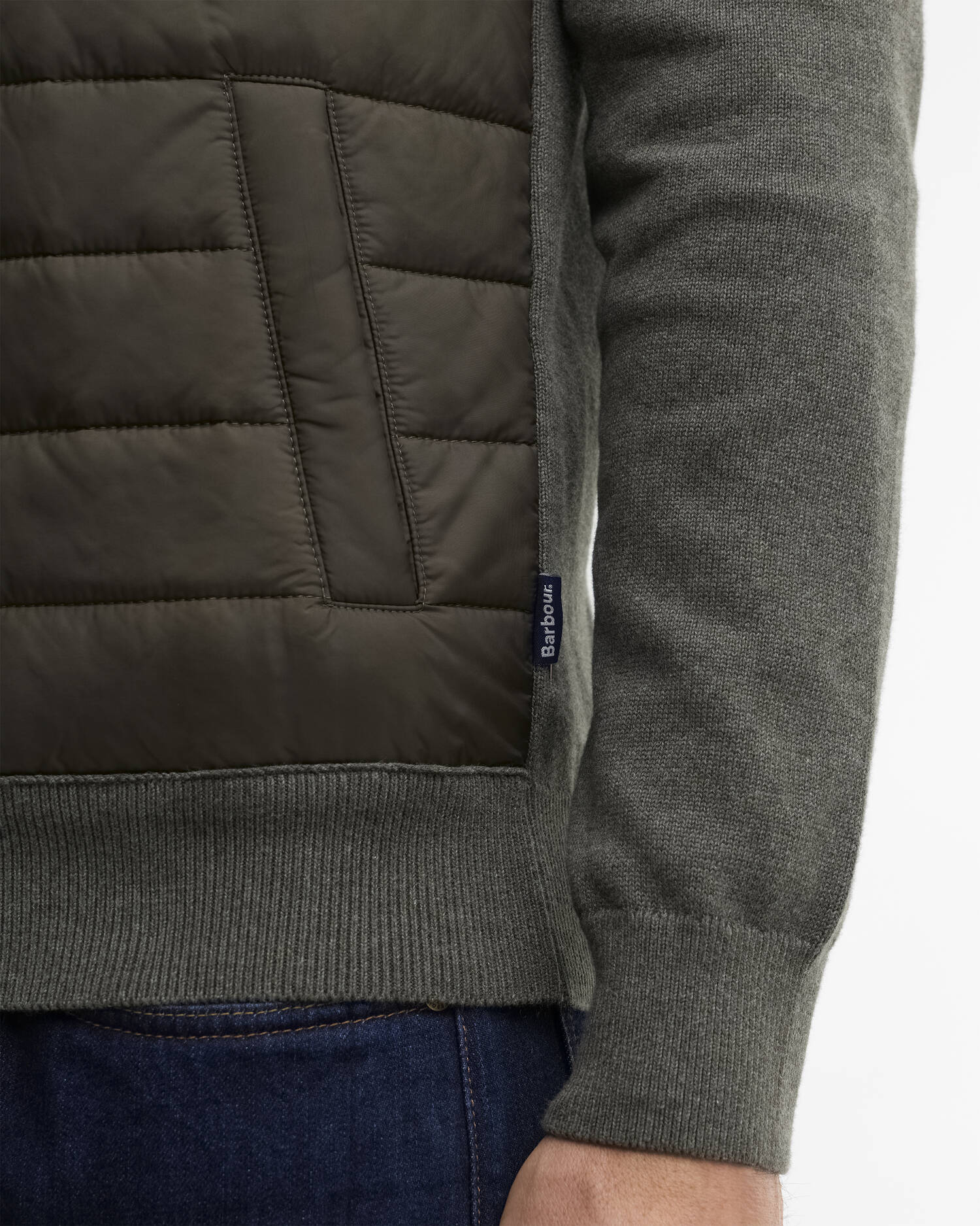 Essential Carn Quilted Jumper Olive image number 4
