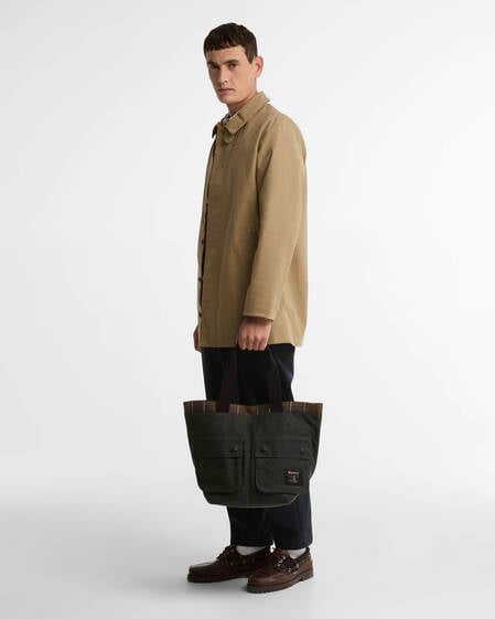 Borsa tote Field Carry-All in tessuto cerato Sage/Classic