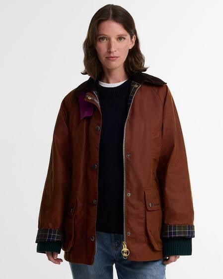 Paul Smith Loves Barbour Women's Beaufort Waxed Jacket Russet/Classic/Muted