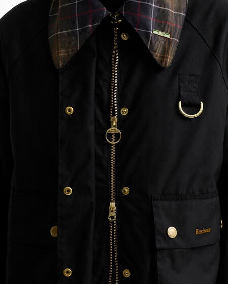 Icons Tartan Collar Spey Waxed Jacket Black/Classic