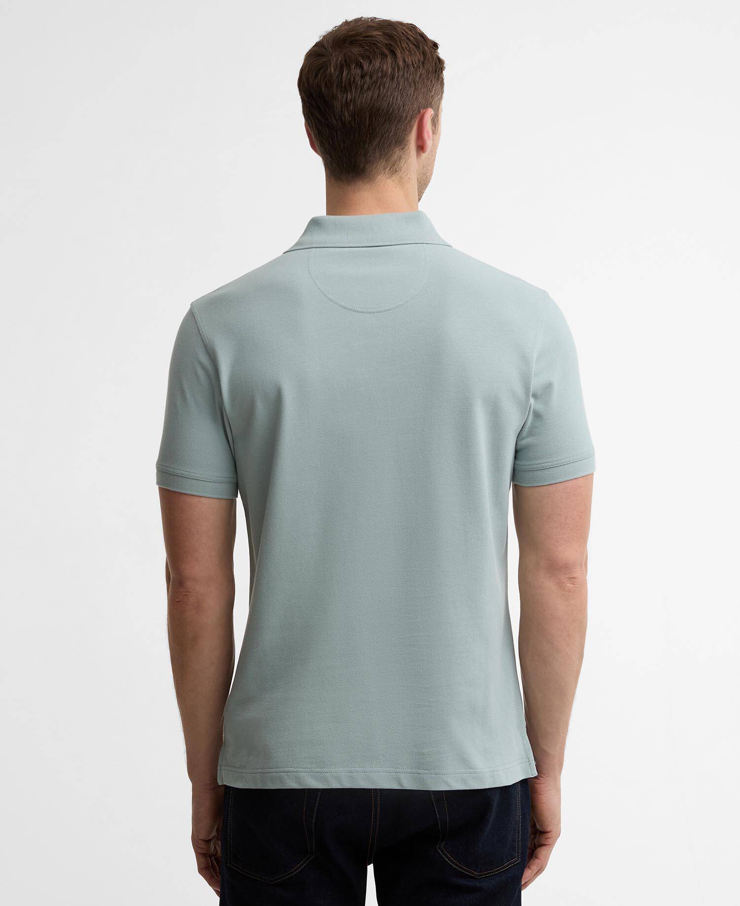 Tartan Pique Polo Shirt Dusty Slate image number 2
