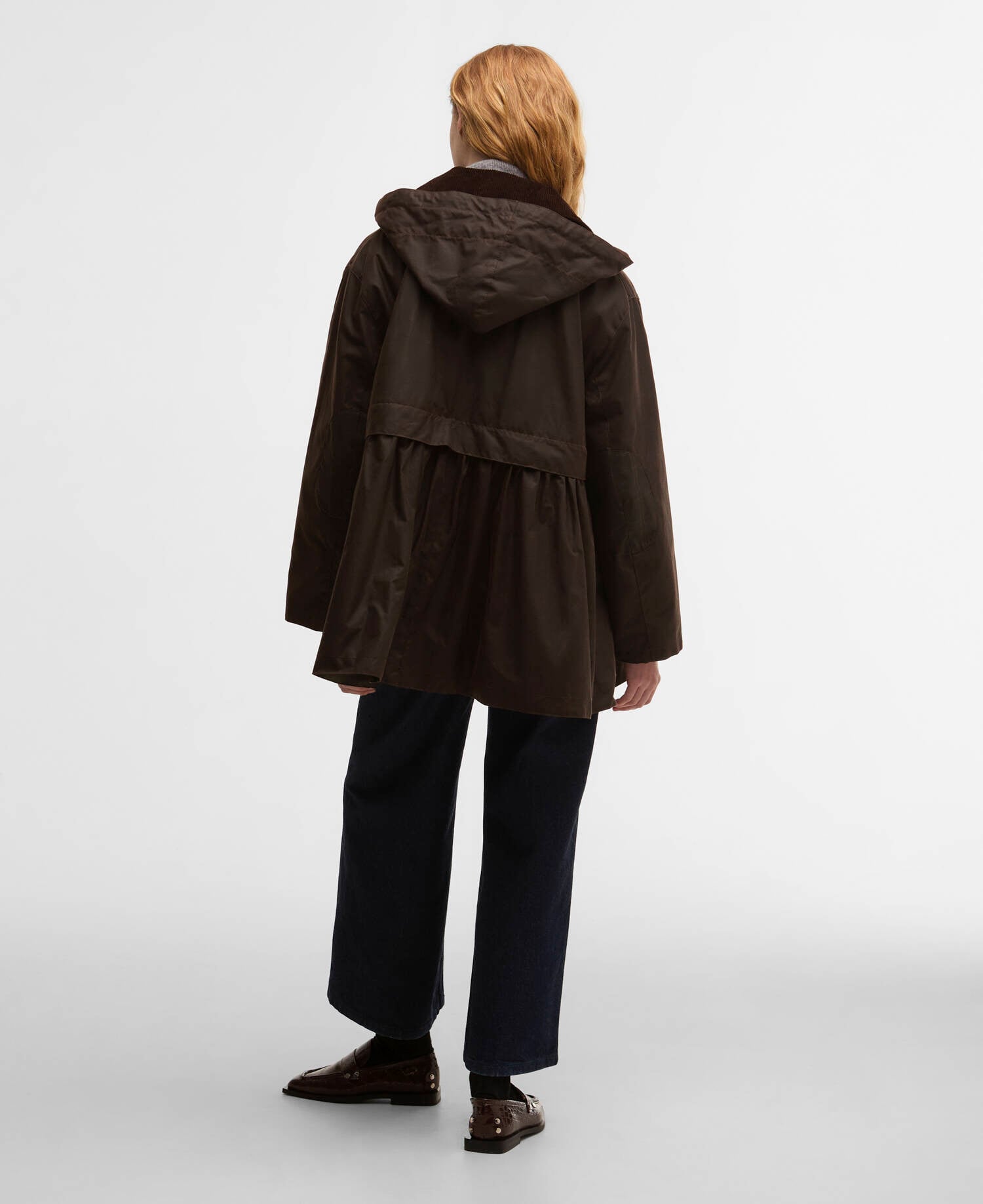 Barbour x GANNI Peplum Waxed Jacket Rustic/Classic Tartan image number 2