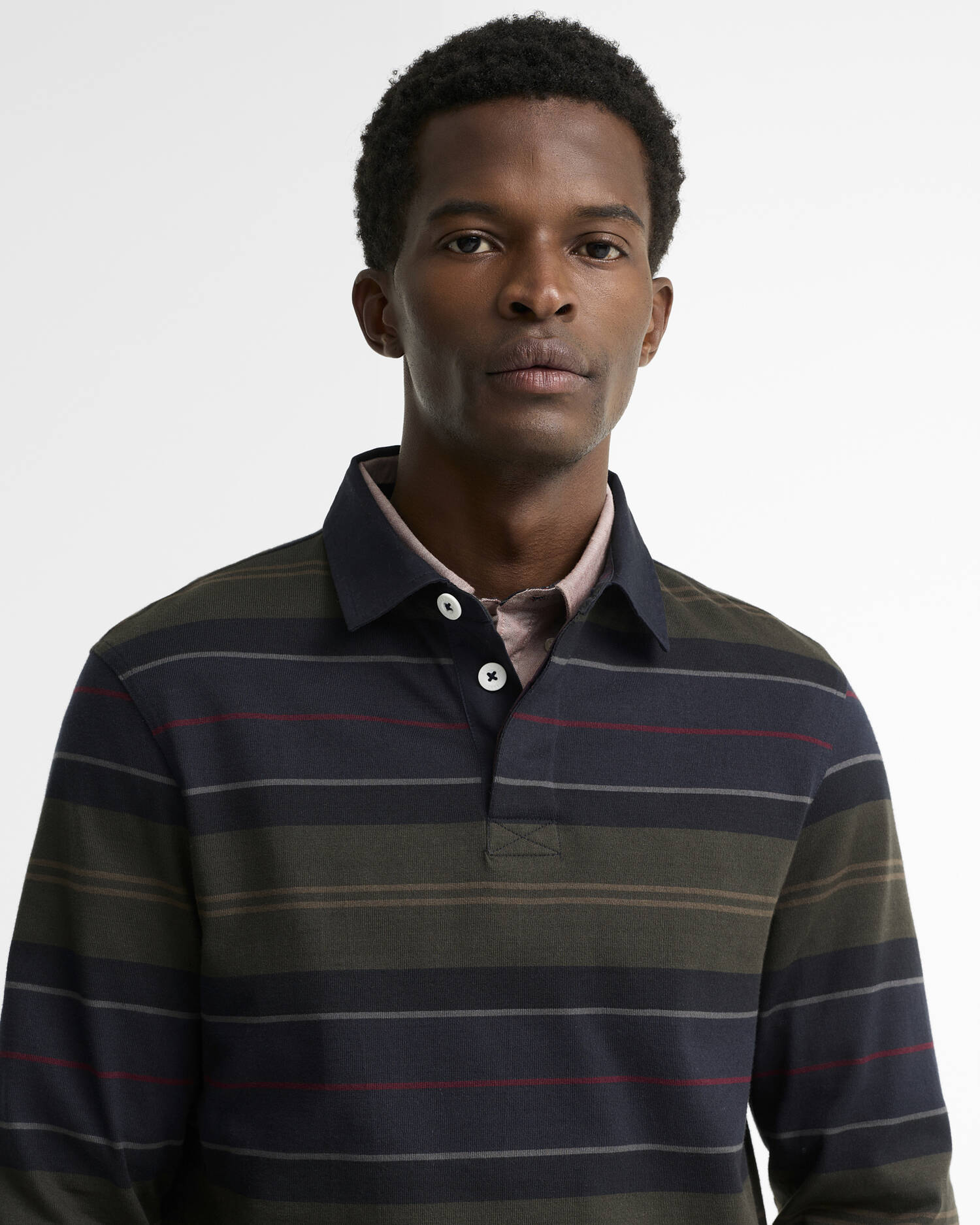 Frith Striped Rugby Shirt Navy image number 3