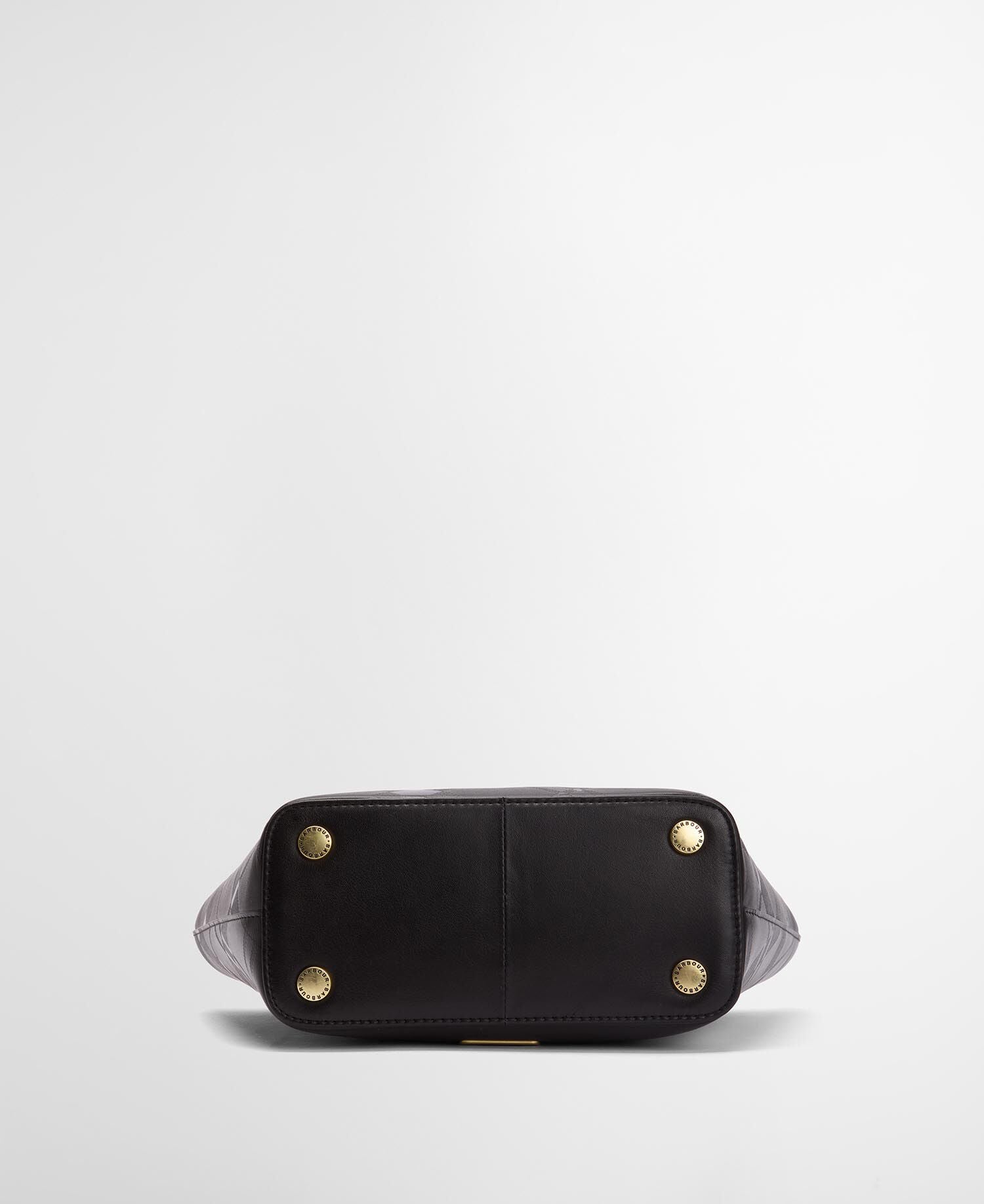 Leder Tote Bag Birch Black/ Deboss Tartan