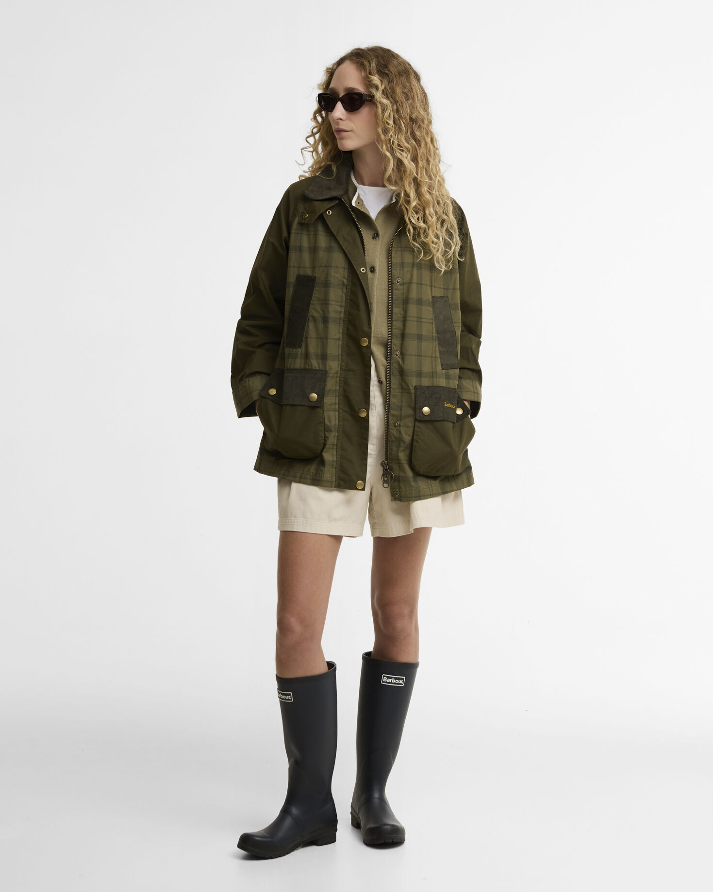 Modern Tartan Beadnell Casual Jacket Dusky Green Tartan/Highland Olive