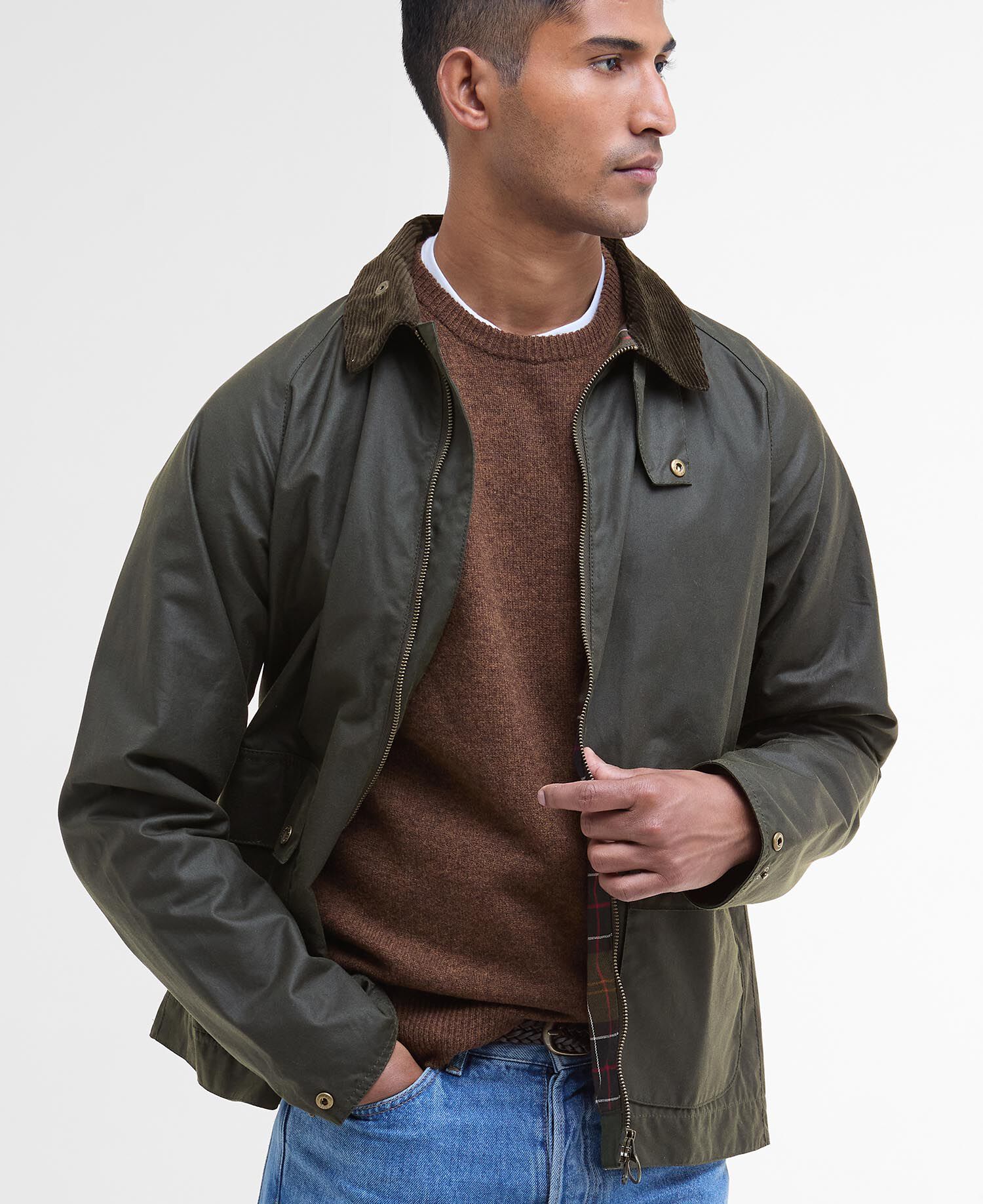 Bedale Short Waxed Jacket Fern