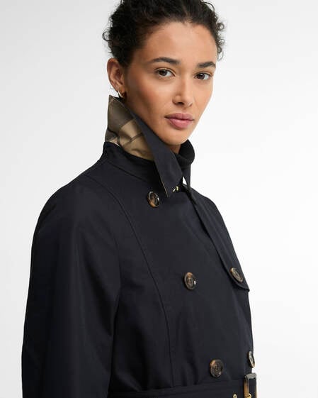 Short Greta Showerproof Trench Coat Dk Navy/Birchwood Dress