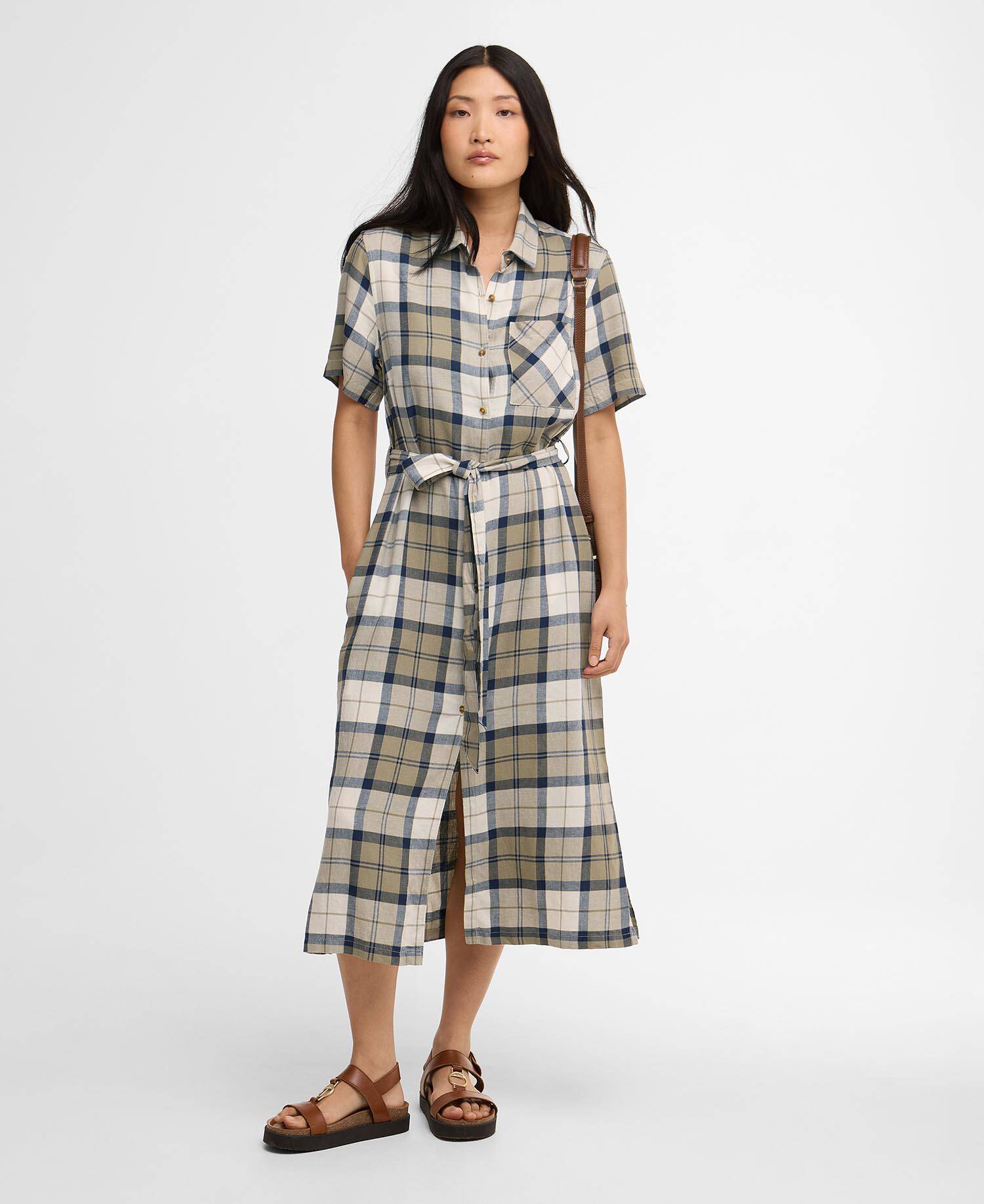 Kleid Fern Tartan Midi Dress Navy Tartan image number 0