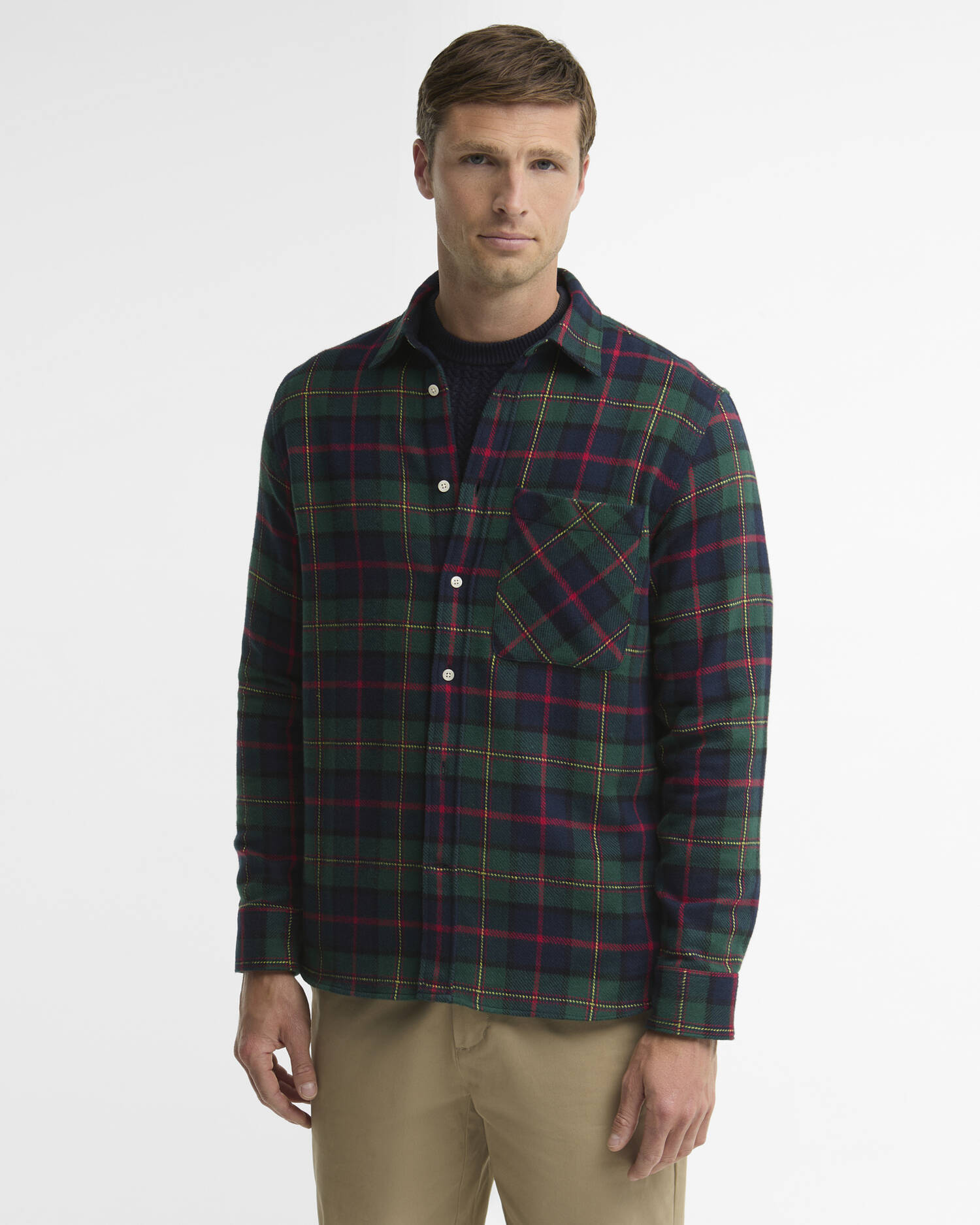 Darnick Authentic-Fit Long-Sleeved Shirt Navy image number 0