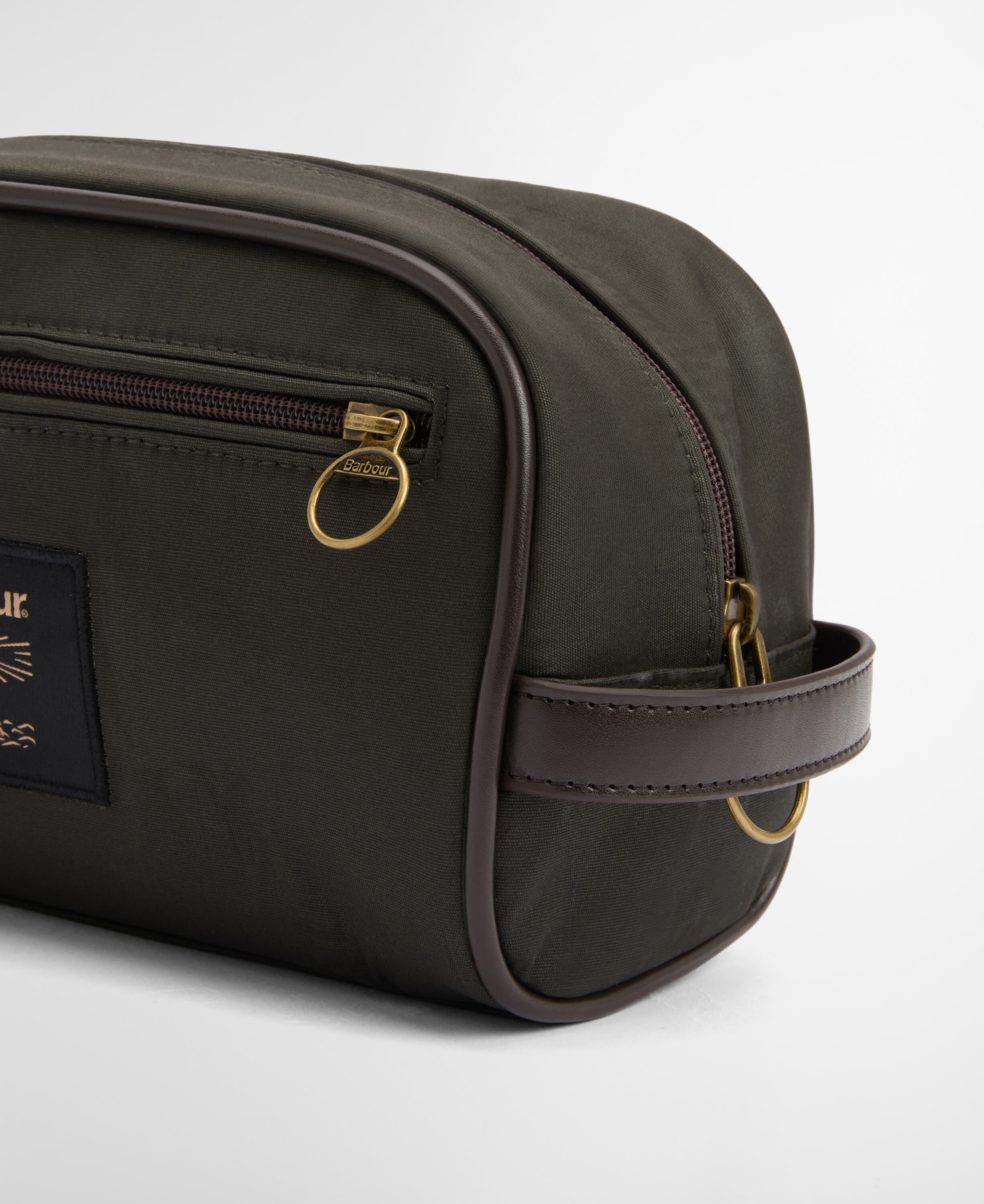 Waxed Washbag Olive/Beacon