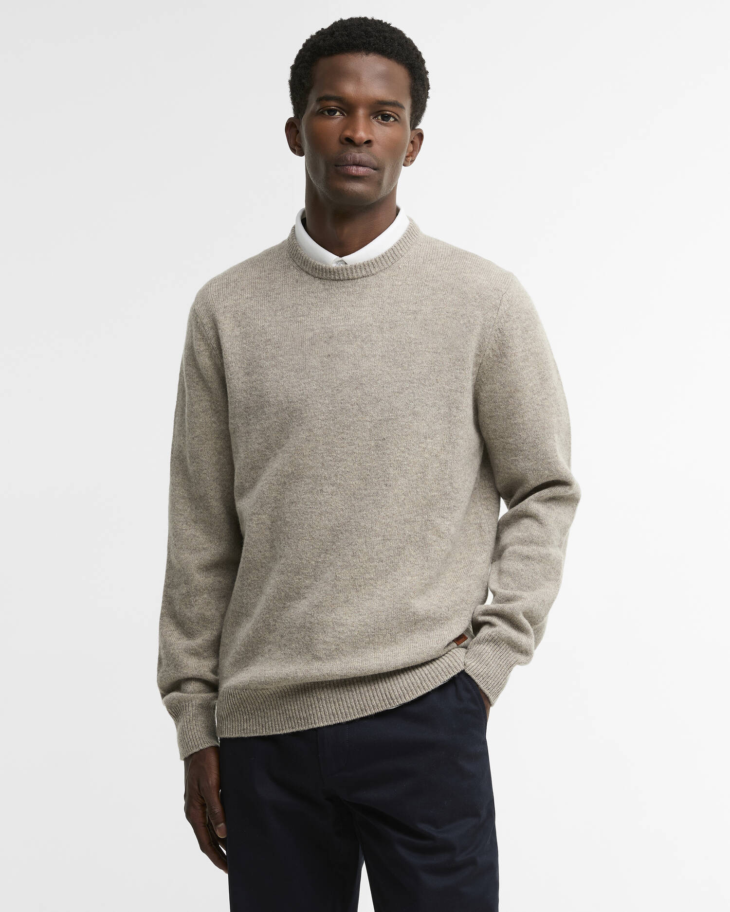 Essential Crew-Neck Jumper Stone image number 0