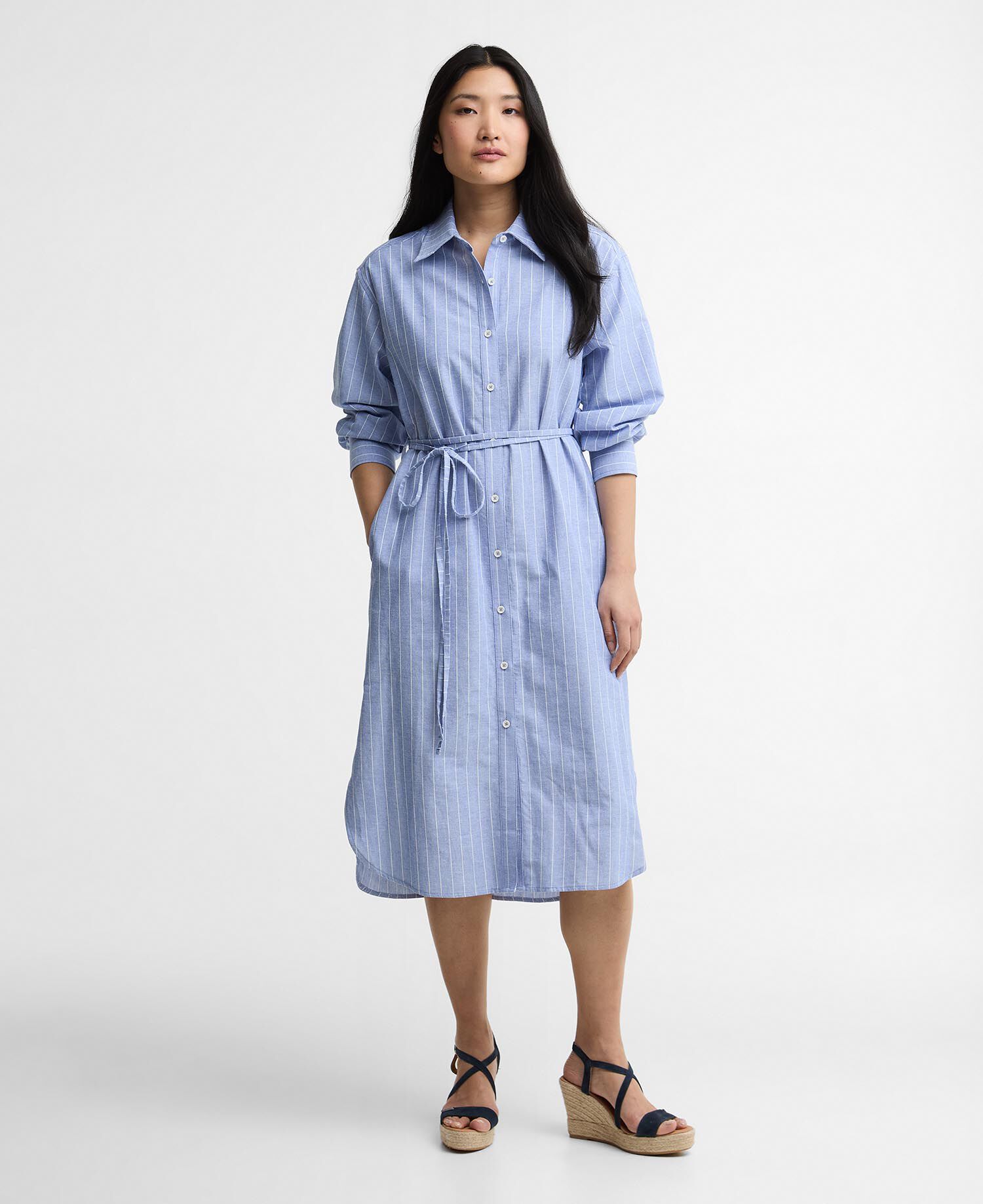 Avon Striped Shirt Dress Chambray/White Stripe
