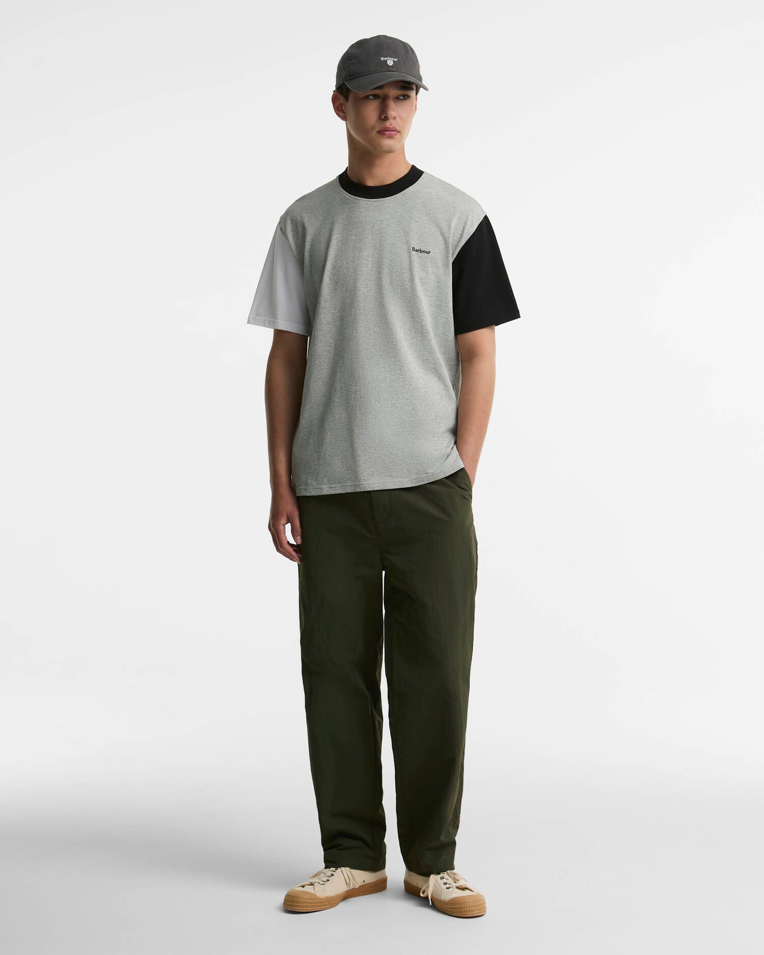 Colourblock Oversized T-Shirt Grey Mix image number 1