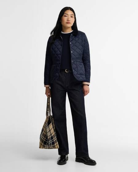Deveron Quilted Jacket Navy-Pale Pink