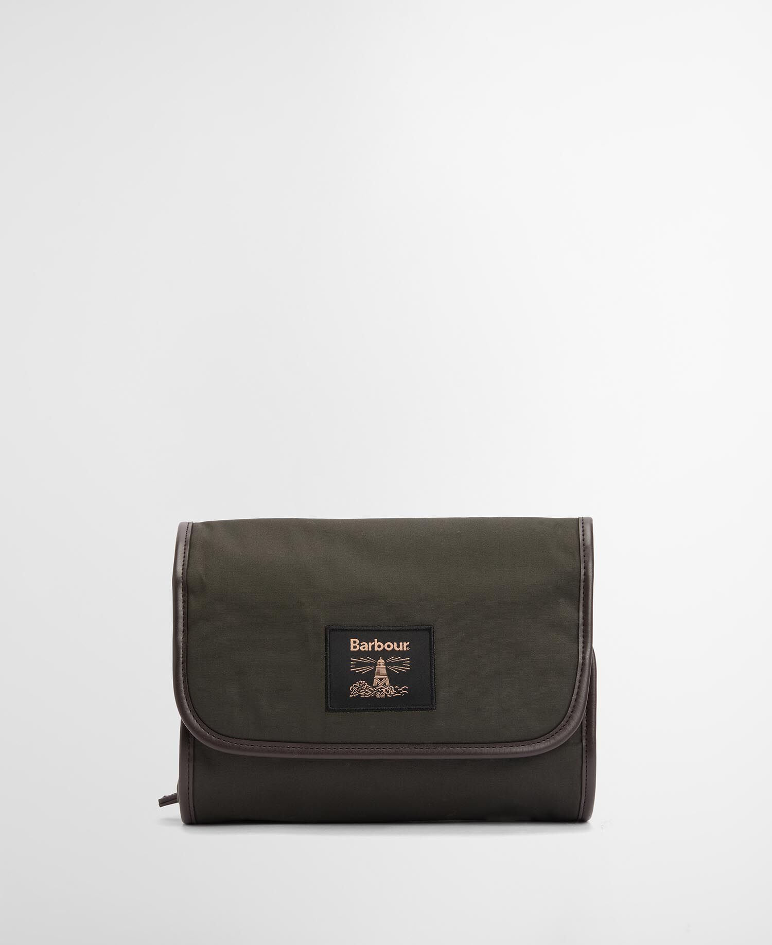 Waxed Hanging Washbag Olive/Beacon